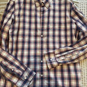 Men's Plaid Shirt - Blue and Red